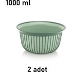 Nuit Concept Qlux Ideas 2 Renkli Kase Bpa Içermez Salata Meyve Cips Pop Corn Sofra Sunum Kasesi - Yeşil - 2 x 1000 ml