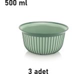 Nuit Concept Qlux Ideas 2 Renkli Kase Bpa Içermez Salata Meyve Cips Pop Corn Sofra Sunum Kasesi - Yeşil - 3 x 500 ml