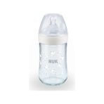 Nuk Nature Sense Isı Göstergeli Cam Biberon 240 ml Beyaz - Şeffaf