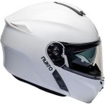 Nukro 938-SV Solid Glossy White Çene Açılır Kask - M