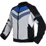Nukro Nukrowear Road Mavi Beyaz Yazlık Fileli Erkek Motosiklet Ceketi - 4XL