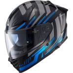 Nukro Power Mavi Siyah Kapalı Kask Pinlock Hediyeli Tam Kask - XL