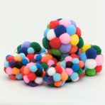 Nulce Studio El Yapımı Renkli Pom Pom Kedi Oyuncağı - Yeniden Kullanılabilir Oyuncak Kesesi Hediyeli