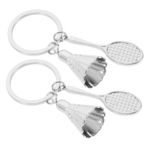 NULYLU 2 Adet Badminton Anahtarlık Mini Badminton Topu Anahtarlıklar Badminton Raket Kolye Spor Anahtarlık Çanta Sırt Çantası