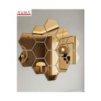 Numa Concept Altıgen Bal Peteği 14'Lü Aynalı Gold Pleksi Duvar Dekorasyon Lazer Kesim 10X10 Cm