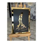 Numa Concept Atatürk Imzalı Tablo Siyah Mdf Üzeri Gold Pleksi Duvar Dekorasyon Lazer Kesim 60X42 Cm