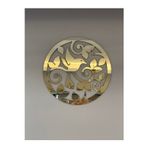 Numa Concept Çiçeklerin Arasında Uçan Kuş Mdf Üzeri Gold Pleksi Duvar Dekorasyon 40X40 Cm