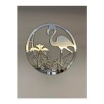 Numa Concept Flamingo Mdf Üzeri Gümüş Pleksi Duvar Dekorasyon Lazer Kesim 32X32 Cm