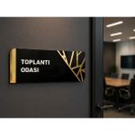 Numa Concept Yönlendirme Tabelası Siyah Pleksi Üzeri Aynalı Gold & Beyaz Pleksi 25X15 (1 Adet) - Siyah - Gold