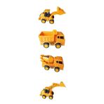 Numaca Oyuncak Plastik Sürtmeli 4'lü Set İş Makinaları Seti Dozer, Kepçe, Mikser Ve Kamyon