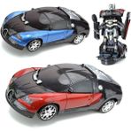 Numaca Robota Dönüşen Işıklı Sesli Pilli Oyuncak Araba Bugatti Modelli Oyuncak Transformers Araba