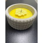Numcandle Beton Saksıda Petek mum - Açık Sarı - 1 Adet