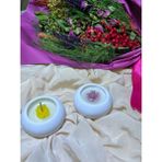 Numcandle Dekoratif Beton Saksıda Hediyelik Mum - Beyaz - 1 Adet
