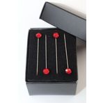 NUMETAL 4lü Başörtü Iğnesi. Eşarp Iğnesi. Şal Iğnesi. Türban Iğnesi. Eşarp Ve Şal Iğnesi. Taşlı Eşarp Iğnesi