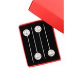 NUMETAL 4’lü Ekru kristal taşlı eşarp iğnesi. Şal iğnesi. Türban iğnesi. Başörtü iğnesi. Eşarp ve şal iğnesi
