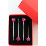 NUMETAL 4’lü Fuşya taşlı eşarp iğnesi. Şal iğnesi. Türban iğnesi. Başörtü iğnesi. Eşarp ve şal iğnesi.