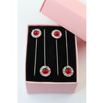 NUMETAL 4lü Kristal Taşlı Eşarp Iğnesi. Şal Iğnesi. Türban Iğnesi. Başörtü Iğnesi. Eşarp Ve Şal Iğnesi