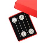 NUMETAL 4’lü Oval ekru taşlı eşarp iğnesi. Şal iğnesi. Türban iğnesi. Başörtü iğnesi. Eşarp ve şal iğnesi.