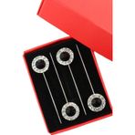NUMETAL 4’lü Oval siyah taşlı eşarp iğnesi. Şal iğnesi. Türban iğnesi. Başörtü iğnesi. Eşarp ve şal iğnesi.