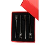 NUMETAL 4’lü Siyah taşlı eşarp iğnesi. Şal iğnesi. Türban iğnesi. Başörtü iğnesi. Eşarp ve şal iğnesi