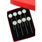 NUMETAL 8’li Oval ekru taşlı eşarp iğnesi. Şal iğnesi. Türban iğnesi. Başörtü iğnesi. Eşarp ve şal iğnesi.