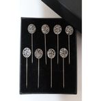 NUMETAL 8’li Oval taşlı eşarp iğnesi. Şal iğnesi. Türban iğnesi. Başörtü iğnesi. Eşarp ve şal iğnesi