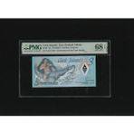 Numsimatik Cook Islands New Zealand Admin. 3 Dollars Sn AA777495 Polymer P11A Nd (2021) Pmg 68 Epq Super Gem Unc Çil