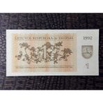 Numsimatik Lıetuvos Respublıka Litvanya, 1 Talonas 1992 Yılı (10/10)- Çil ( Unc)