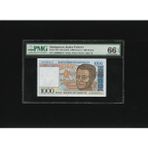 Numsimatik Madagascar 1000 Francs P 76B Nd (1994) Pmg 66 Epq Gem Unc Çil Sn A68090874