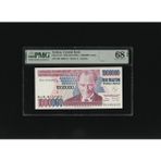 Numsimatik Top Pop Pmg 68 Epq Super Gem Unc Çil Bir Milyon 1.000.000 Türk Lirası S/n O01 000165 7. Ems 3.t
