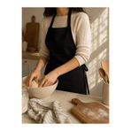 NUNA'S Atelier Siyah Duck Keten Mutfak Önlüğü