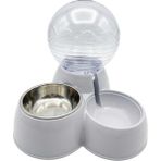 Nunbell Kedi & Köpek Için Küre Hazneli Ikili Mama ve Su Kabı