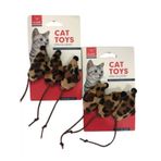 Nunbell Tüylü Fare Leopar Desen 3'Lü Kedi Oyuncağı