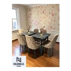 NUNKA HOME Kelebek Lunda Masa Takımı +6'lı cappuccino Baby Face Sandalye Modern Yemek Odası Seti