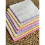 Nünü Anne, Bebek Ağız Mendili, 6'lı , %100 Pamuklu, Çift Katlı, 30X30 cm - Pembe - Mor - Sarı - 0 - 2 Yaş