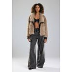 Nunu365com Nunu By Tw Cozy Rebel Peluş Kürk Ceket - S - Bej