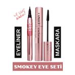 NUNUKO 2'li Sky High Maskara Eyeliner Seti - 48 Saat Kalıcı Smokey Eye Makyaj Seti