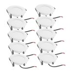 NUOBESTY 10 Adet Yukarıdan Aydınlatma Güçlendirme Tavan ışığı Gömme ışık Led Downlight Rv Gömme ışıklar Koridor Otomatik Insan Vücudu Indüksiyon ışığı Topaz Yarım ışık Beyaz Metal
