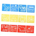 NUOBESTY 12 Çocuklar Için Çizim Defteri Mavi Kalp Boncuk Çizim Oyuncakları Boyama Tahtası Bambu Abajur Paslanmaz Çelik Bakır Mini Çanlar Dekoratif Sörf Tahtası Çiçek Yumruk Oyuk Şablon