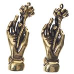 NUOBESTY 2 Adet anahtarlık kolye anahtarlık süsleme buda el heykelciği Çin feng shui heykeli buda süsleri anahtarlıklar yaratıcı anahtarlık buda el anahtarlık narin çanta asılı bakır