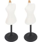 NUOBESTY 2 Adet Mini Manken Standı Bebek Mankeni Oyuncak Bebek Giysileri Manken Kızlar Için Küçük Oyuncaklar Bebek Tutacağı Kıyafet Yürümeye Başlayan Çocuk Kukla Beyaz Reçine Depolamak