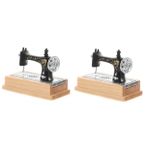 NUOBESTY 2 küçük dikiş makinesi minyatür ev dekorasyon küçük evler retro dikiş makinası mini dikiş makinesi minyatür dikiş makinesi küçük ev mobilyası mini ev süsleme plastik
