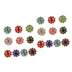 NUOBESTY 20 Adet Renkli taşlı düğmeler el sanatları için sahte çiçekler vintage karalama defteri eski Yapay elmaslar takı aksesuarları giysi düğmesi nostaljik rhinestones metal yüzük