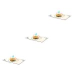 NUOBESTY 3 Adet Kağıt El Sanatları 3d Doğum Günü Pastası Tebrik Kartı Baba Aile Arkadaş Için El Yapımı 13x16cm Sürpriz