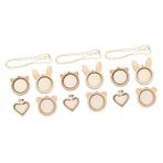 NUOBESTY 3 Set Çapraz Kasnaklar Dikiş Nakış Sabitleme Çerçevesi 4.5cm Ayı Yavru Kedi Şekli Altın Boncuk Zincir El Yapımı 5 Adet*3