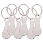 NUOBESTY 6 Adet anahtarlık alışveriş arabası jetonları mini alışveriş Sepeti market arabası jetonu evrensel alışveriş arabası belirteci Paslanmaz çelik alışveriş kartı kamyon sökücü kolye