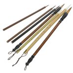 NUOBESTY 7 Adet fırça seti Fırça kalemi kalemler fırçası temizleyici ve tutucu yıldız kağıt mürekkep çubuğu kaligrafi brush pen Gongbi Çin mürekkebi boyama kiti mürekkep fırçası Odun