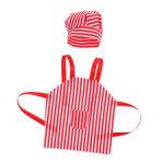 NUOBESTY Bebek önlüğü şef şapkası oyuncak mutfak seti bebek için mini önlük minyatür bebek şapkaları mini bebek şapka mini bebek şef önlüğü mini şef şapkası bebek noel önlüğü bez kırmızı
