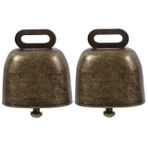 NUOBESTY Cowbells At Koyun Otlatma Bakır Çanlar Sığır Çiftliği Hayvan Yüksek Sesli Bronz Çan Evcil Hayvan Hırsızlığa Karşı Aksesuarlar Çan Noel Ağacı Süslemeleri 2 adet