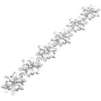 NUOBESTY Elmas Taklidi Çiçek Zinciri Düzeltme Zincir Kemer Düğün Gelin Aksesuarlar Parti Yapay Elmas El Yapımı Rhinestones Aplike Diy Giyim Taklidi Aplike Gümüş Rengi Beyaz